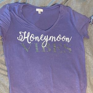 Charming Charlie Purple 'Honeymoon Vibes' Tee